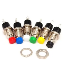 50Pcs 7mm 2 Pins SPST NO(Normally Open) Momentary Mini PushButton Switch RED GREEN WHITE BLACK YELLOW BLUE Press ON Release OFF