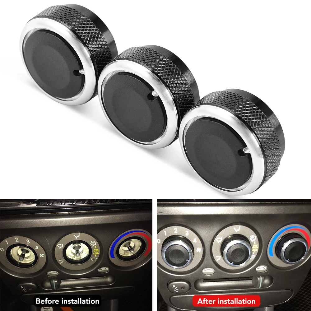 3pcs/set Air Conditioning Knob Aluminum Alloy AC Knob Heat Control Button For Hyundai Accent Accessories