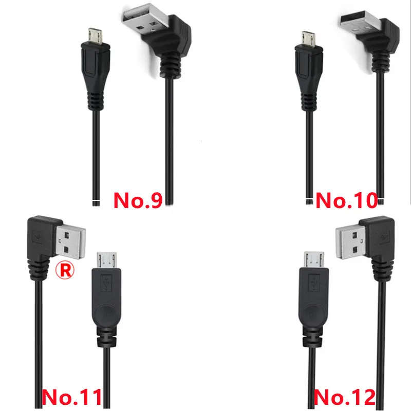 Up & Down & Left & Right Angled 90 Degree USB Micro USB Male to USB male Data Charge connector Cable 25cm 50cm for Tablet 5ft 1m