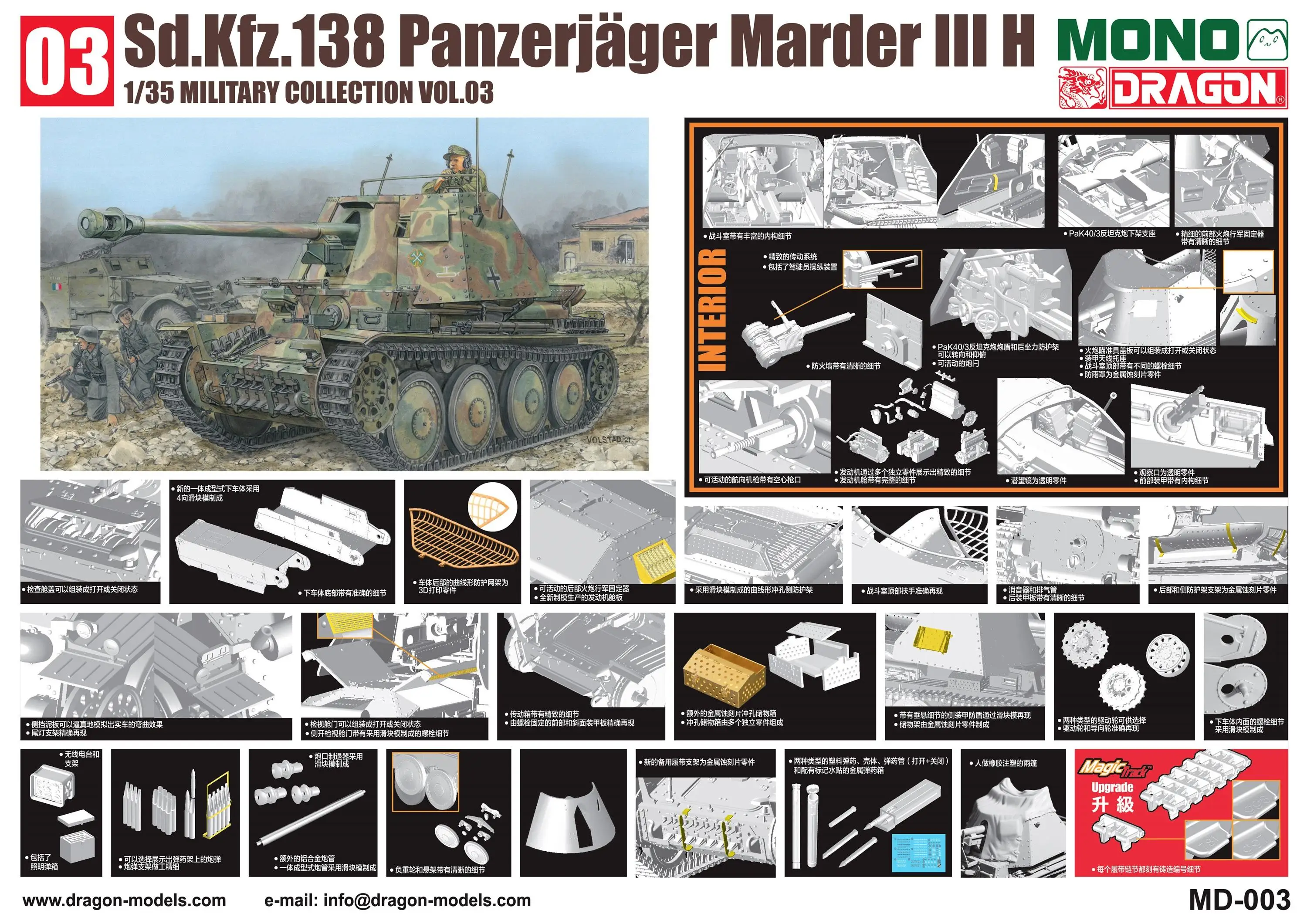 

DRAGON MD-003 1/35 Sd.Kfz.138 Panzerjager Marder III H MODEL KIT