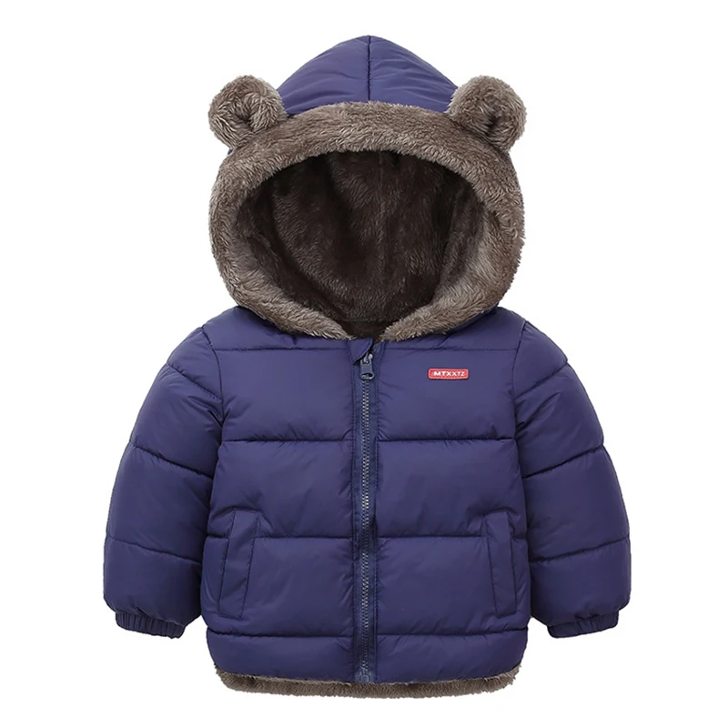 Winter Thicken Kids Jackets For Girls Coats Boys Jackets Plus Cashmere Jackets Toddler Hooded Outerwear Infant Children Clothes