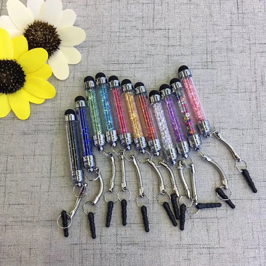Rhinestone Stylus Pen with Dustproof Plug for Universal Touch Screens Devices, Capacitive Stylus for Tablet Smart Phones