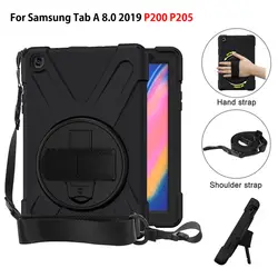 Case For samsung galaxy tab A 8.0 2019 with S Pen 8.0 SM-P200 P200 P205 Cover Funda Shockproof Heavy Duty With Wrist Straps