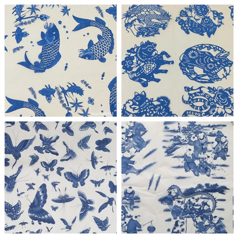 Pottery Clay Art Underglaze Colored Flower Paper Blue White Stickers Transfer Paper Jingdezhen High Temperature Firing Decal