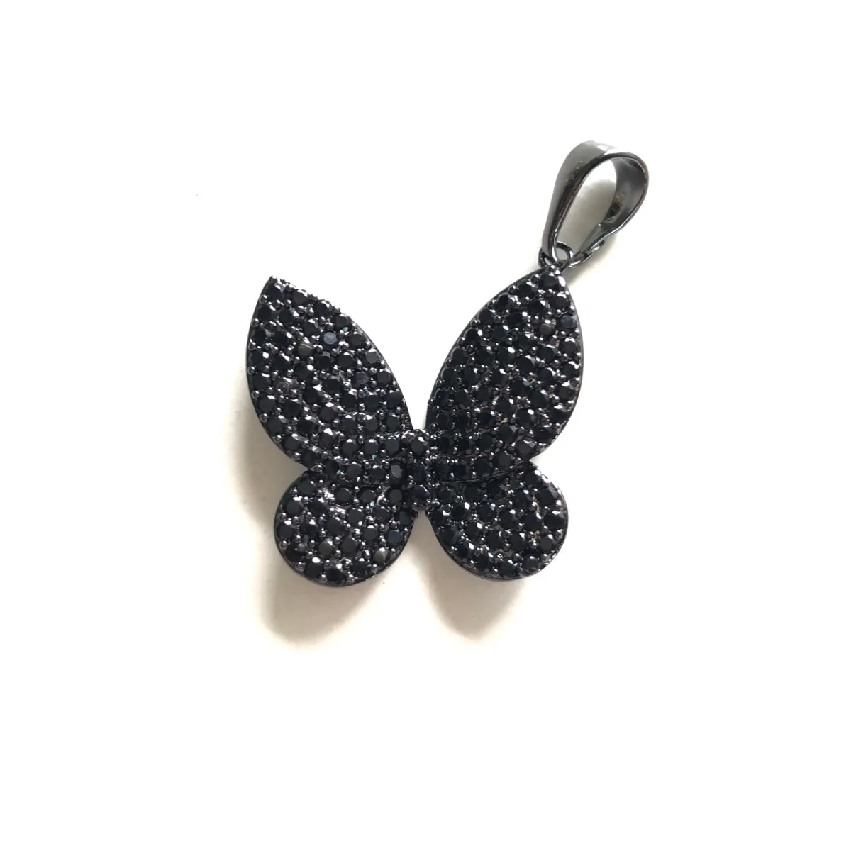 5pcs Butterfly Charms for Women Bracelet Making Bling Cubic Zirconia Pendant Necklace Clear Black Rhinestone Jewelry Accessories