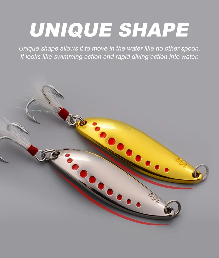 NOEBY 10g 15g 20g Eisfischköder Metall Spinner Löffel Harter Köder mit Drillingshaken für Forelle Hecht Spinner für Winterfischköder – Detail 5