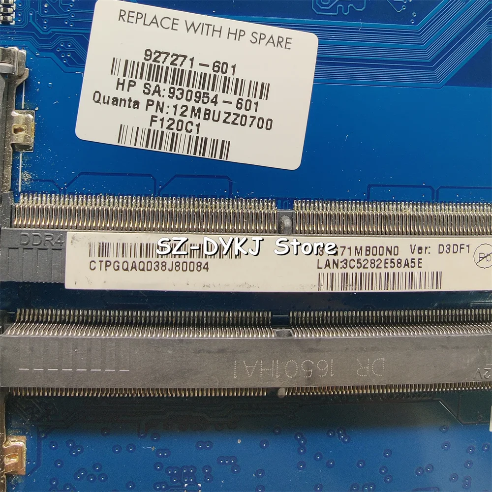 Para HP PAVILION 15-CC placa base de computadora portátil 940MX 4GB i5-7200U 927271-001 927271-501, 927271-601, 930954-601 DAG71AMB8D0 placa base