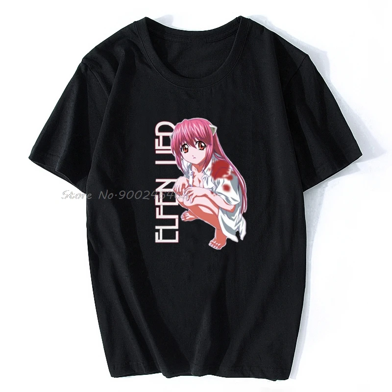 Men t-shirt Elfen Lied Tshirt Women T Shirt Summer Cotton Tees Anime Tops Hip Hop Harajuku Streetwear