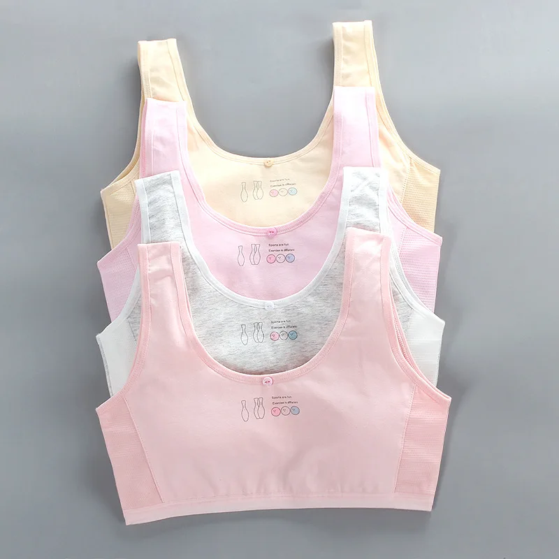 Girls' bra training bra stage students' pure cotton mesh summer breathable junior high school students' vest underwear