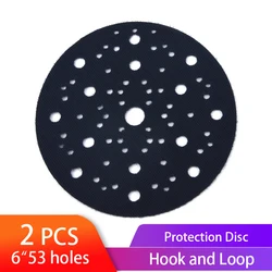 2pcs Ultra-thin Surface Protection Disc 6 inch 53 holes 150mm Hook and loop Pad Power Tools Accessories for Polishing & Grinding