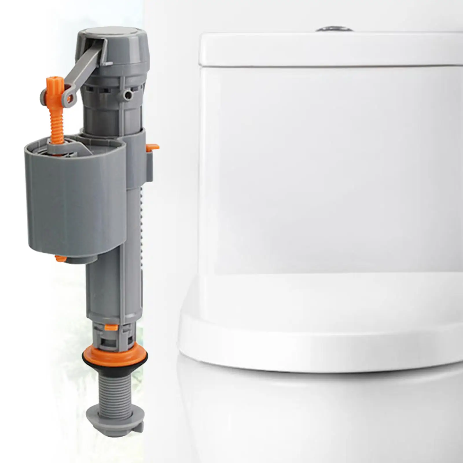 Toilet Fill Valve Easy Install Adjustable Height Bottom Siphon Fill Float for Replacement Parts