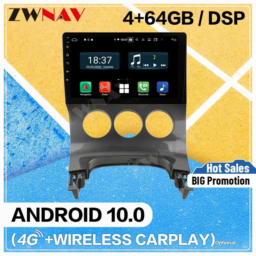 Carplay Android 10.0 screen Car Multimedia DVD Player for Peugeot PG 3008 2013-2016 BT WiFi GPS Navi Auto Radio Stereo Head unit