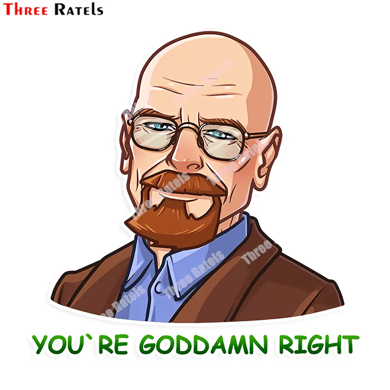 Three Ratels B270 Funny Breaking Bad Walter White Sticker For School Gifts Decals Waterproof Property Auto&Car Stickers