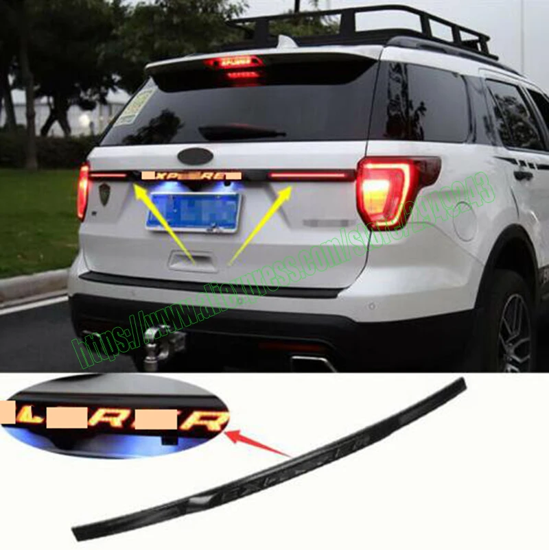 

For Ford Explorer 2015-2019 Car LED Badge Rear Trunk Tailgate Molding Trim Strip car acesssories