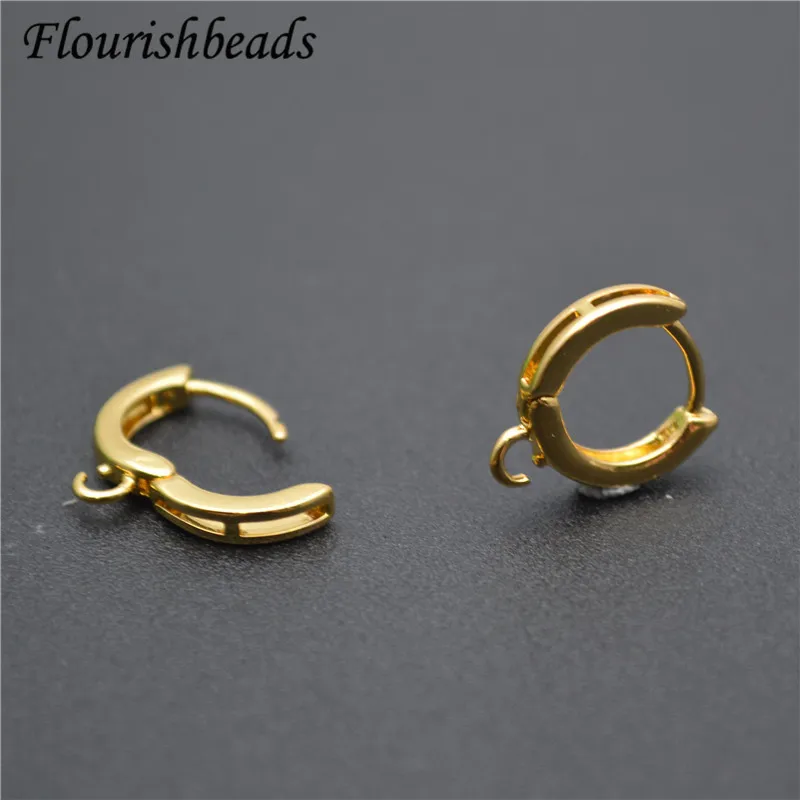 Real Gold Plated High Quality Anti-fading Round Shape Metal Earring Hooks Jewelry Findings