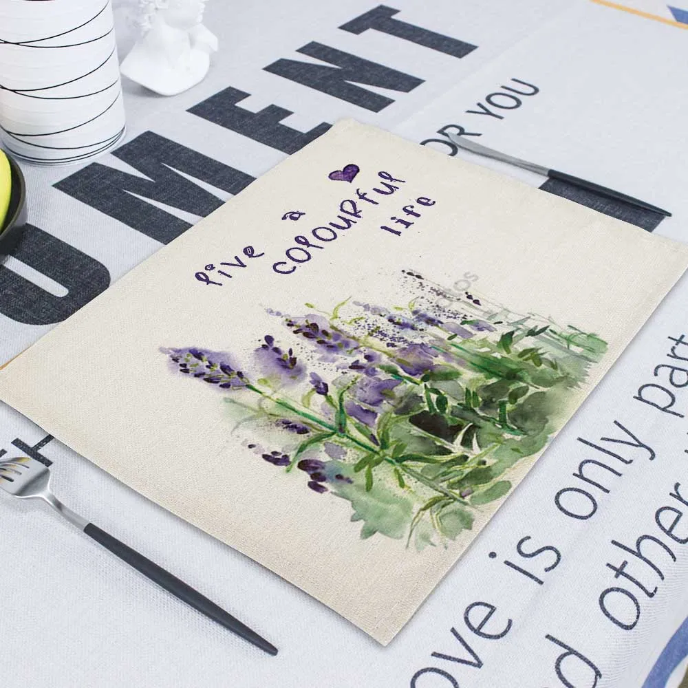 Vintage Flower Table Placemats 42*32Cm Coaster Set Retro Decorations For Home Drink Coasters Under Cup Pad Mat For Plates