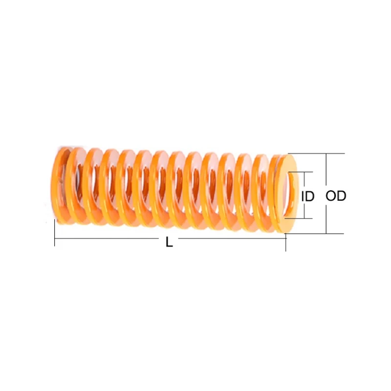 Yellow Light Load Compression Mould Die Springs for 3D Printer Heated Bed DIY Extrusion Spring OD8-35mm L15-300mm