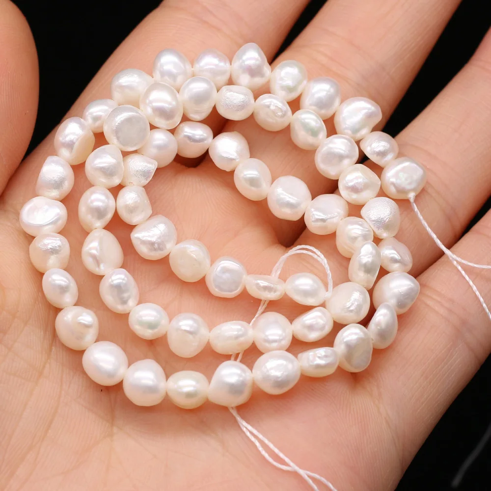 Perle d'eau douce 100% naturelle, perles baroques de riz blanc pour la fabrication de bijoux, perles irrégulières pour bricolage de Bracelet et collier, accessoires