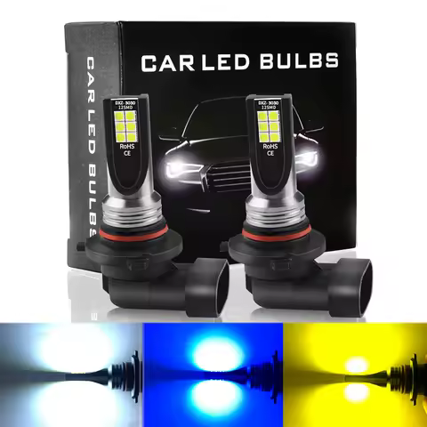 2Pcs H8 H11 Led Fog Lights Bulb 9006 9005 H4 H7 3030 12SMD 6500K White 8000K 3000K Car Driving Running Lamp Auto Light 12V 24V