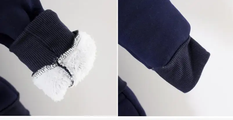 Neue Kinder-Sets Herbst Winter Dicke Plüsch-Baumwollkleidung Junge Mädchen Cartoon Kapuzenjacke+Hose 2-teiliger Anzug Kinder-Trainingsanzug 0-5 Jahre – Detail 11