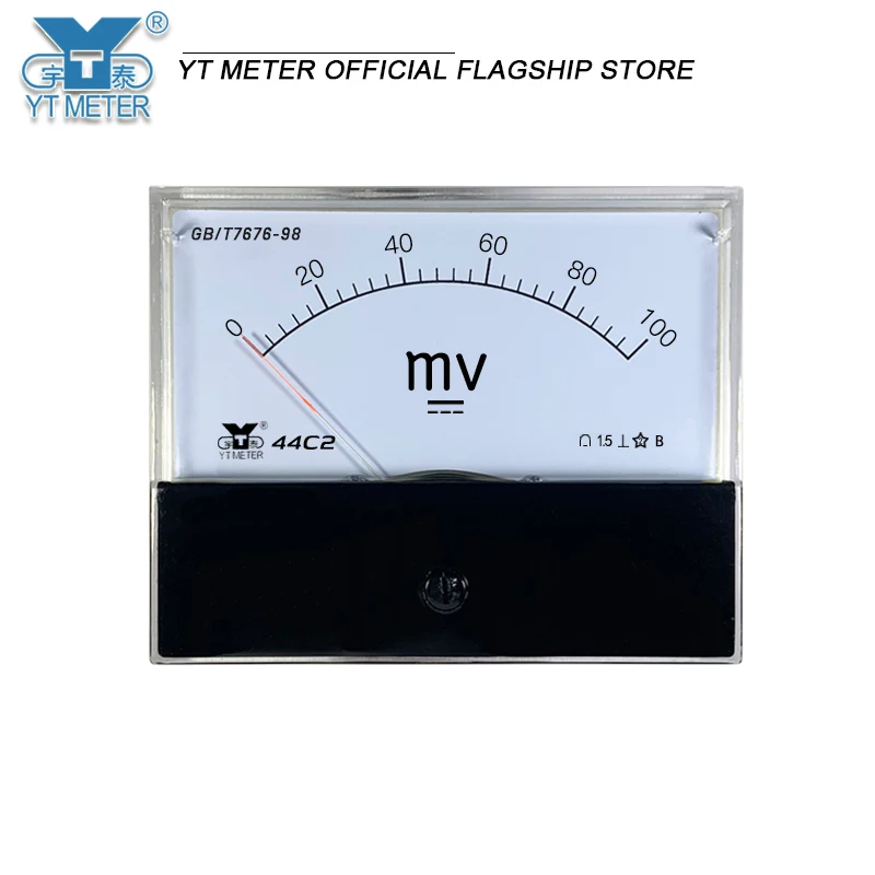 44c2 DC millivoltmeter 40mv 50mV 75mV 100mV 150mV 200mV 250Mv 300mV 400mV 500mv pointer voltmeter measuring instrument small vol