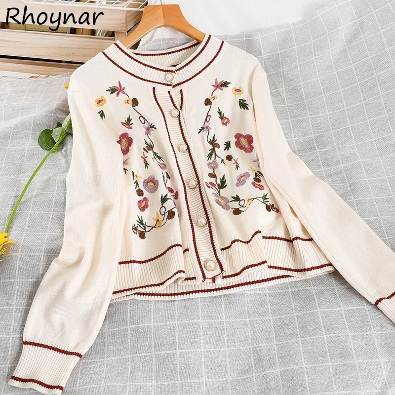 

Cardigan Women Elegant Embroidery Leisure Print Kawaii Girls Female Clothing Classic Teens College Harajuku Newest Cozy Vintage