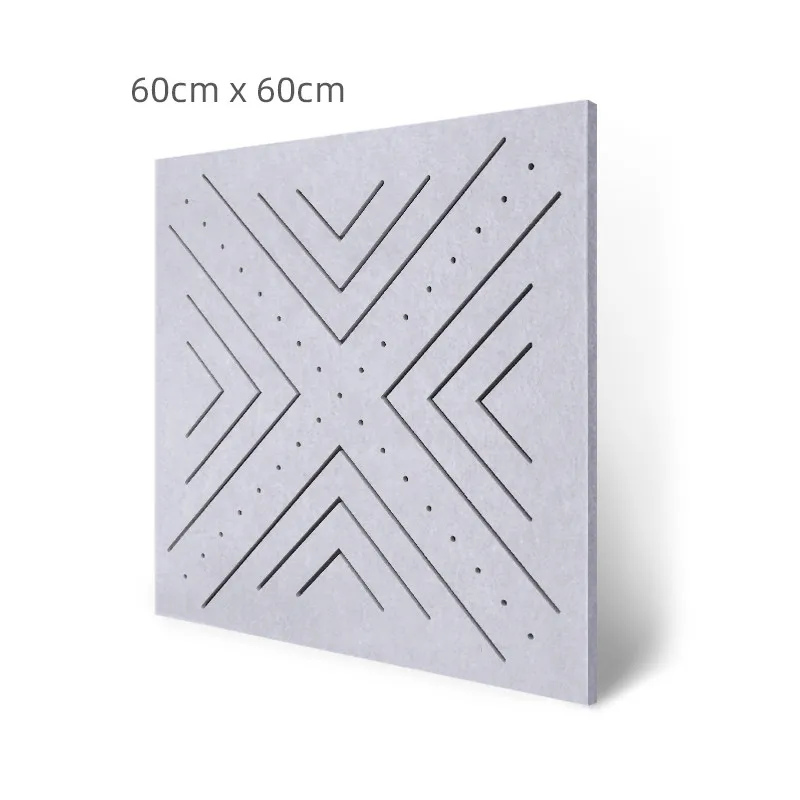 Custom Polyester Acoustic Ceiling Wall Panel Board Sound-absorbing Diffuser E0 Grade Theatre KTV Studio Panels 600x600mm 8pc