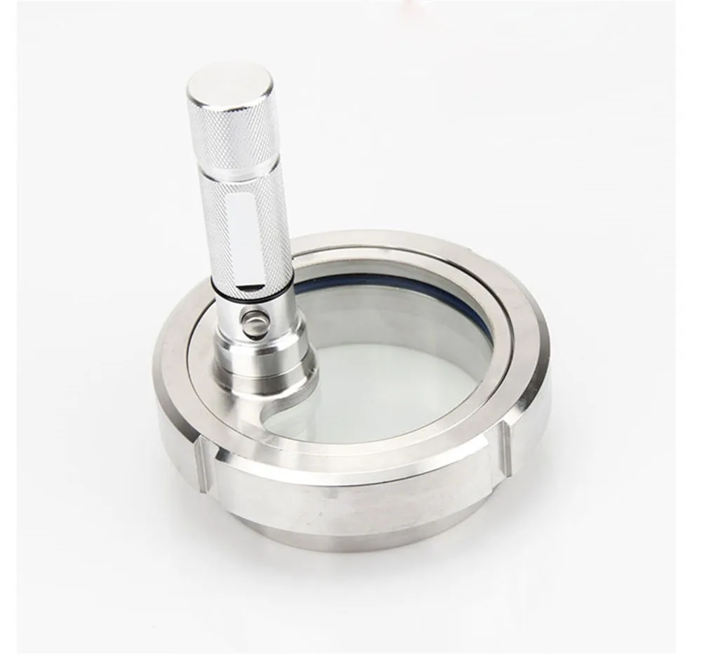 Sanitary Sight Glass SS304 Stainless Steel Welded Process Observation Sight Hole with Flashlight/LED Light DN100