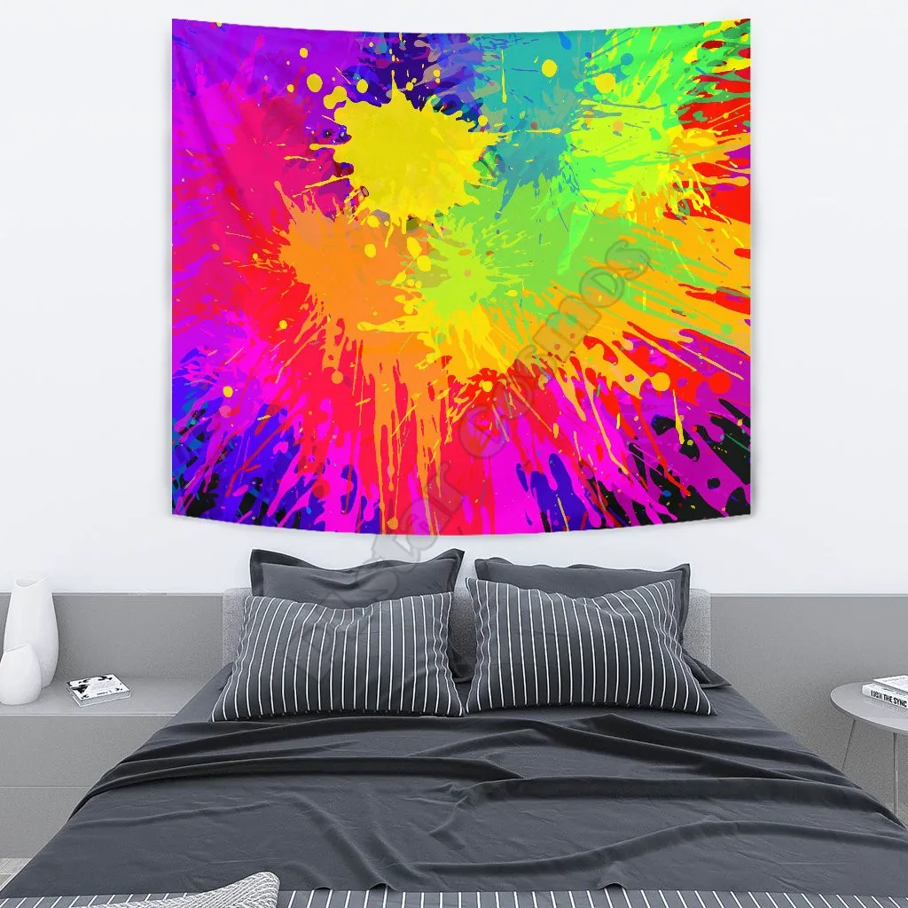 

COLORFUL PAINT DRIP ABSTRACT ART WALL TAPESTRY 3D Printed Tapestrying Rectangular Home Decor Wall Hanging