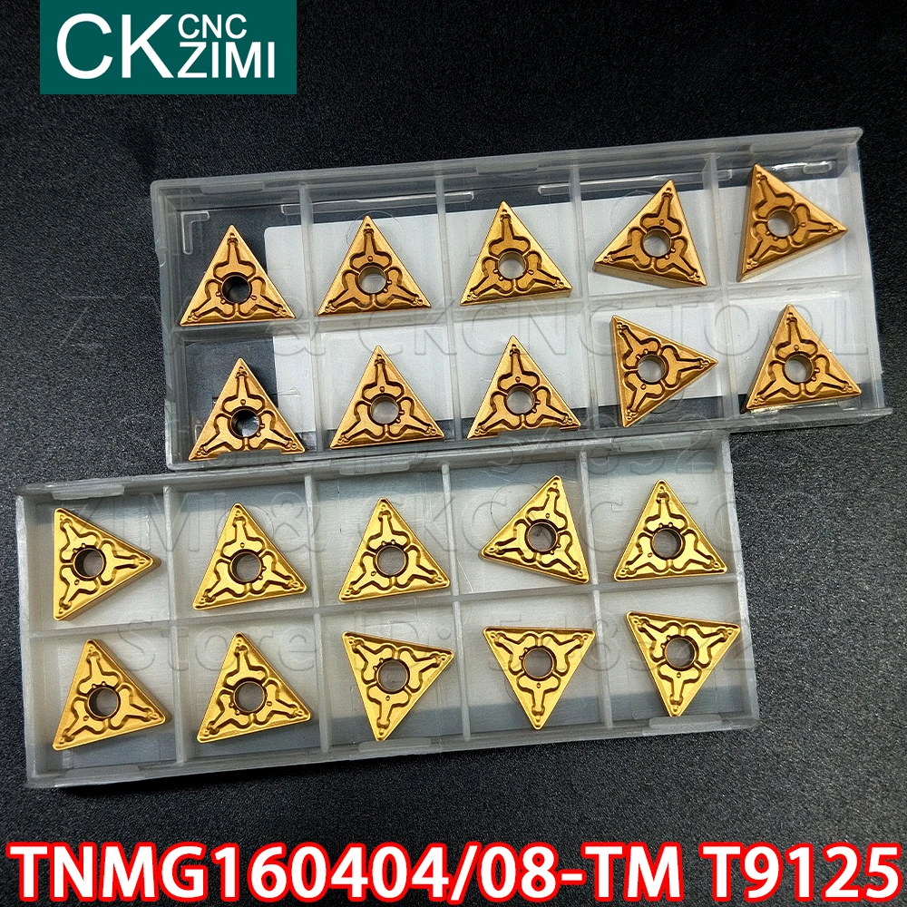 10 قطعة TNMG160404-TM T9125 TNMG160408-TM T9125 كربيد إدراج الخارجية تحول إدراج أدوات مخرطة معدنية باستخدام الحاسب الآلي أدوات TNMG للصلب