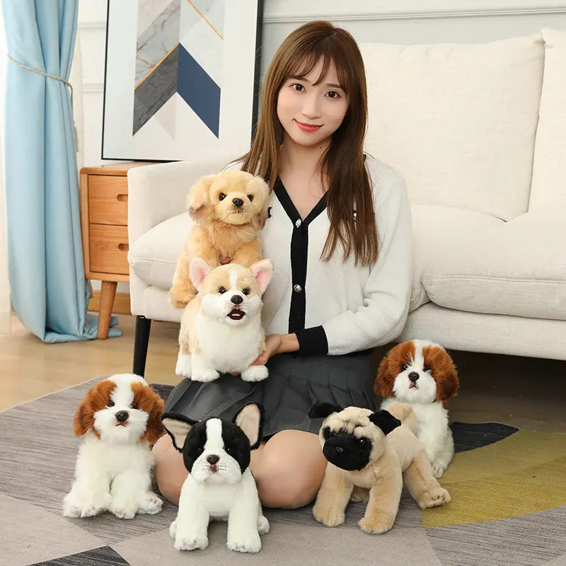 5 รูปแบบใหม่จําลอง Pug Plush ของเล่นตุ๊กตาสัตว์ตุ๊กตาลูกสุนัขชีวิตจริงสุนัขสัตว์เลี้ยงของเล่นเด็ก Xmas ของขวัญวันเกิด