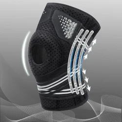 6 Springs Knee Pads Support Braces Protector Meniscus Knee Sleeve for Running Fitness Squat Arthritis Pain Medical Kneepad 1PCS