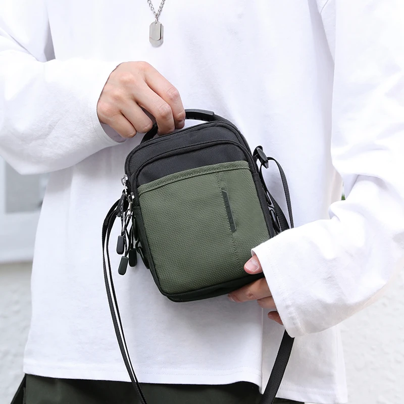 Crossbody Bags For Men Sling Small Shoulder Bag Vintage Office Messenger Fashion Work Business Designer Phone Black Oxford Cloth