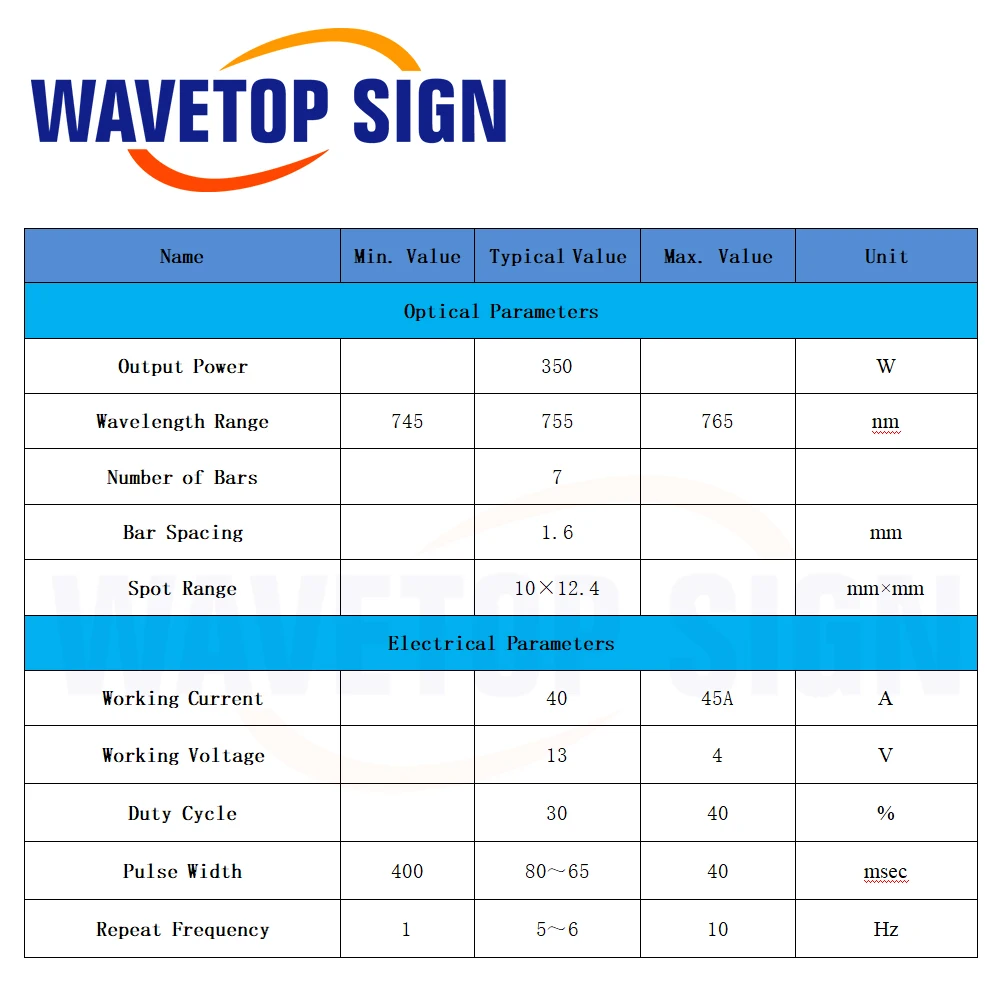 Wavetopsignature 350 واط 808nm وحدة ليزر ديود لإزالة الشعر