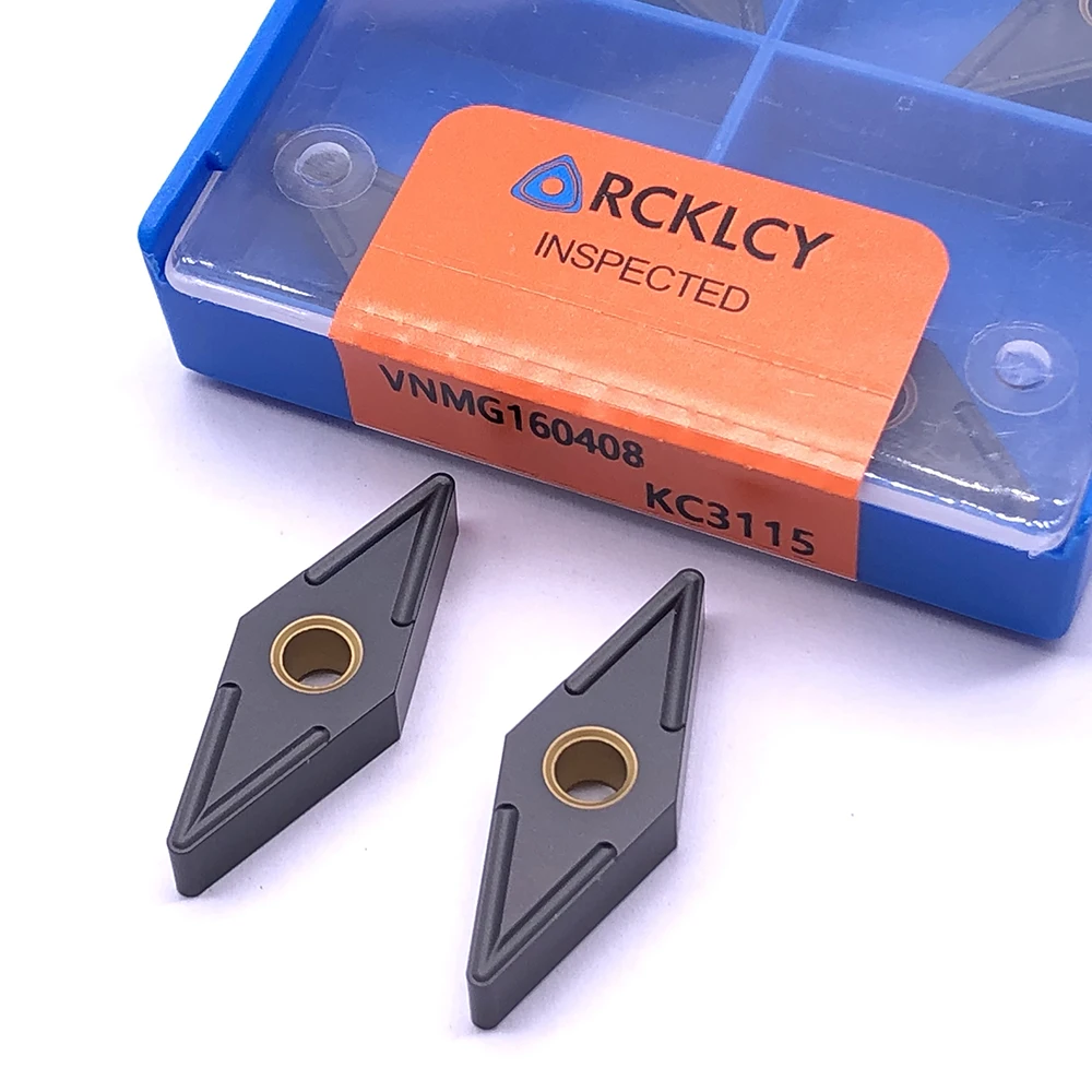 10 sztuk RCKLCY wysokiej jakości VNMG160408 MG KC3115 obróbka żeliwa zewnętrzne metalowe narzędzia skrawające CNC maszyna ndexable narzędzia