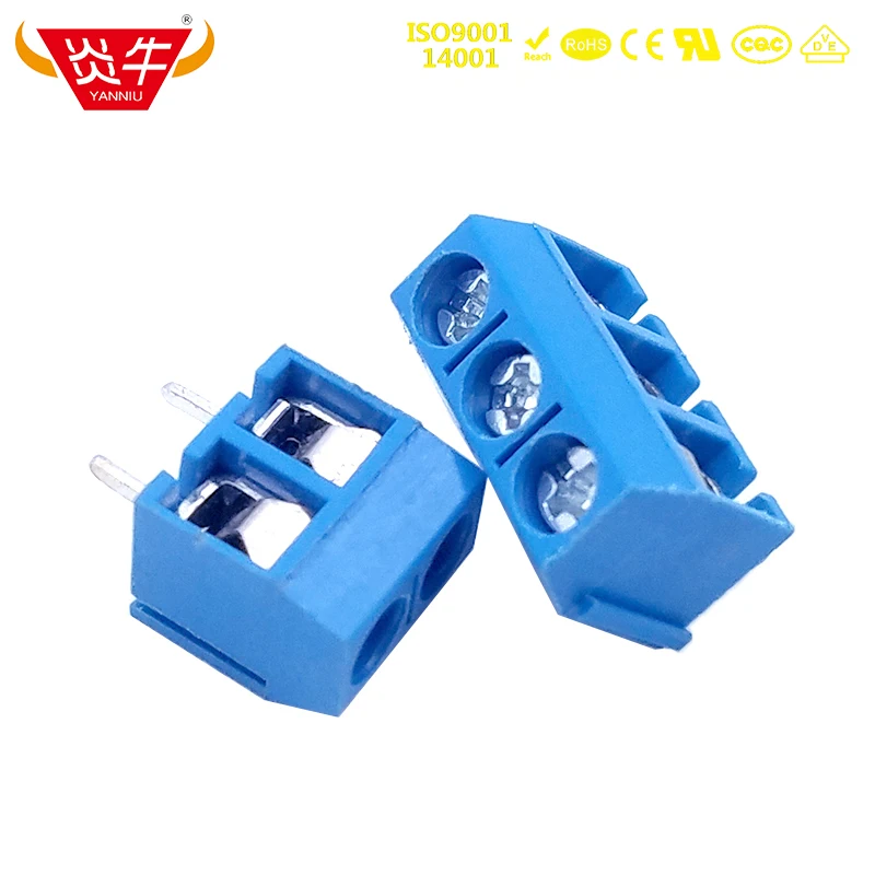 

50Pcs KF306 5.0 2P 3P BLUE PCB UNIVERSAL SCREW TERMINAL BLOCKS DG306 5.0mm PITCH 2PIN 3PIN YANNIU PHOENIX CONTACT