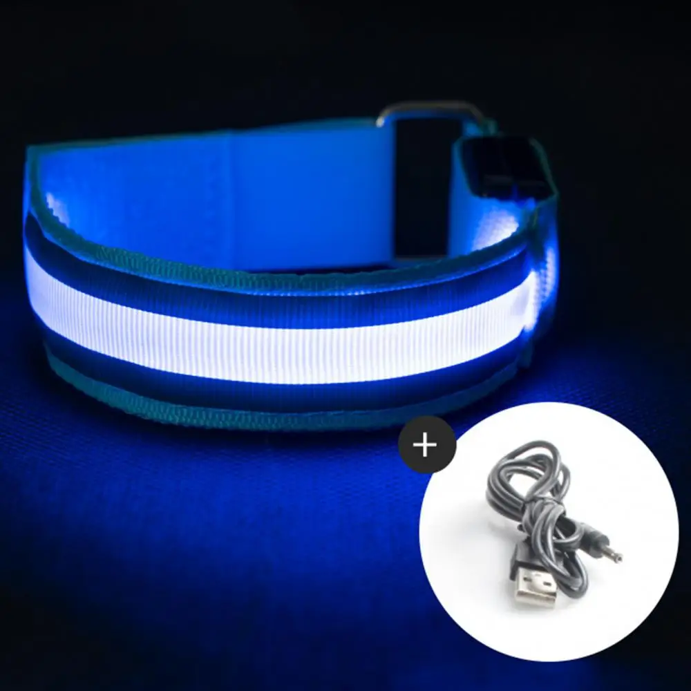 LED Night Riding Running Armband Arm Ring Luminous Double Reflective Strip Wrist Belt Warning Signal Light For Cycling Wristband