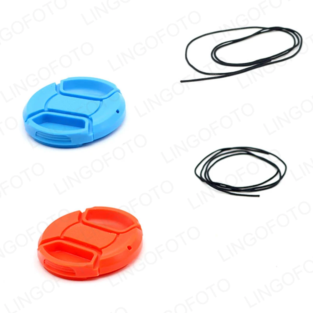 Kleurrijke 52 mm universele camera center pinch lensdop kunststof oranje wit blauw groen geel roze