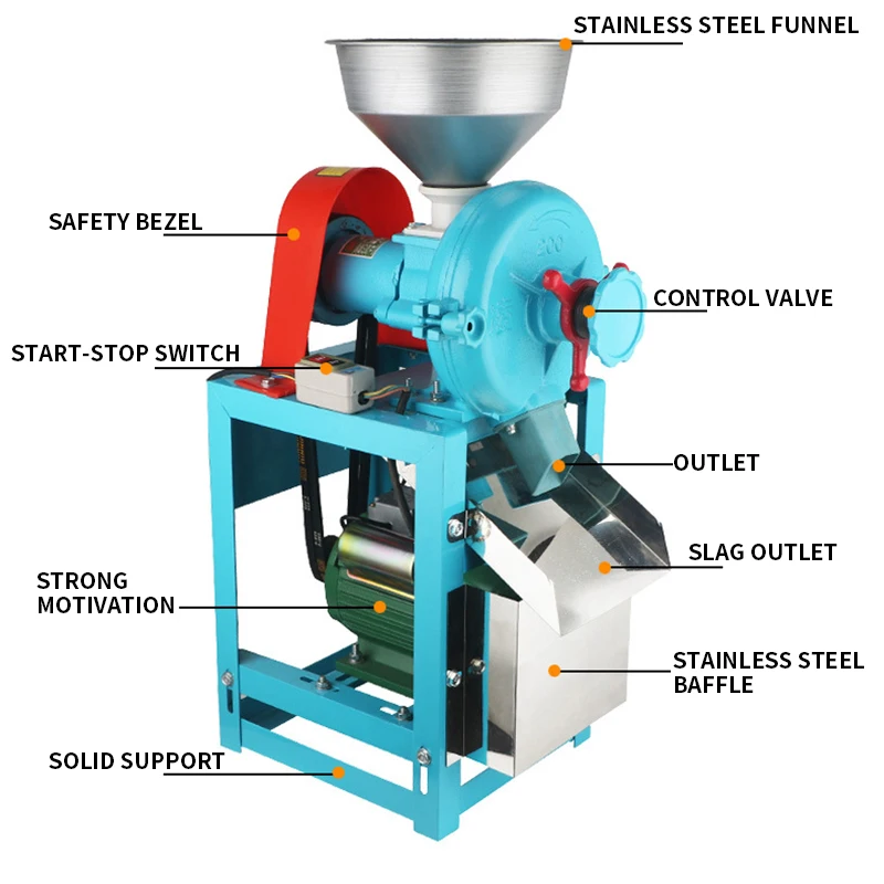 طاحونة الرطب والجاف التجارية 2.2KW طاحونة مزدوجة الغرض ، الحبوب الكاملة ، حليب الصويا ، 100 كجم/ساعة مطحنة الأرز ، طاحونة تجارية 220 فولت