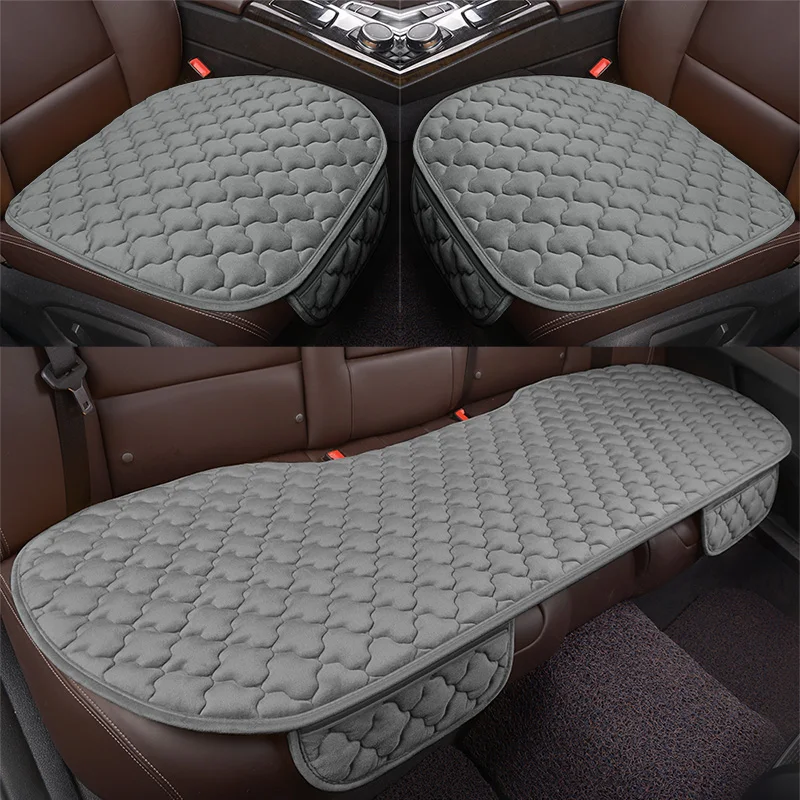 Winter Plush Car Seat Cover Universal Front Back Rear Warm Velvet Cutton Cushion Pad Non-Slip Washable Automobiles Protector