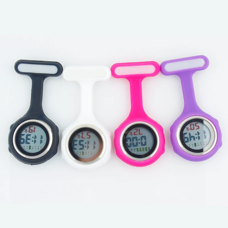 ALK Silicone Digital Nurse Watches Fob Pocket Watches Lapel Nursing Brooch Clock Doctor Nurse Gift Timepiece Dropshopping Unisex