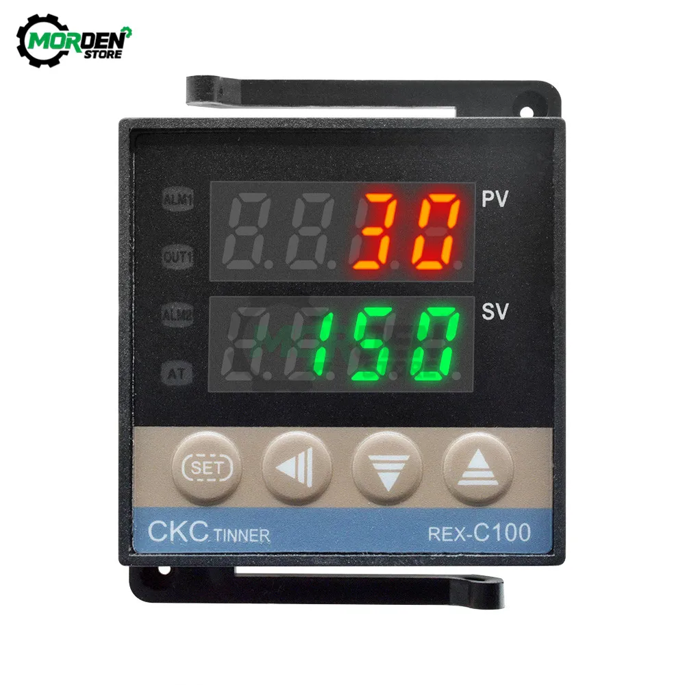 AC100-240V REX-C100 PID Temperature Controller Digital Thermostat SSR Output K Type Relay Thermocouple Probe Sensor Dropship