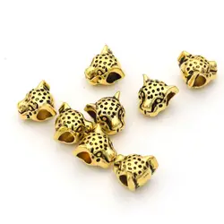 Tibetan Silver Gold Color Big Hole Leopard European Metal Loose Spacer Beads For Jewelry Making Diy Finding Needlework Wholesale