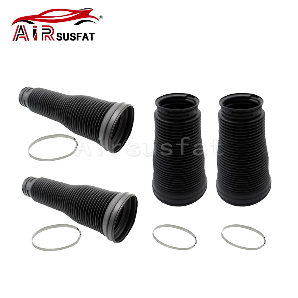 4pcs Front + Rear Air Suspension Shock Dust Cover with Rings For Mercedes Benz W221 S350 S500 2213204913 2213205513 2213205613