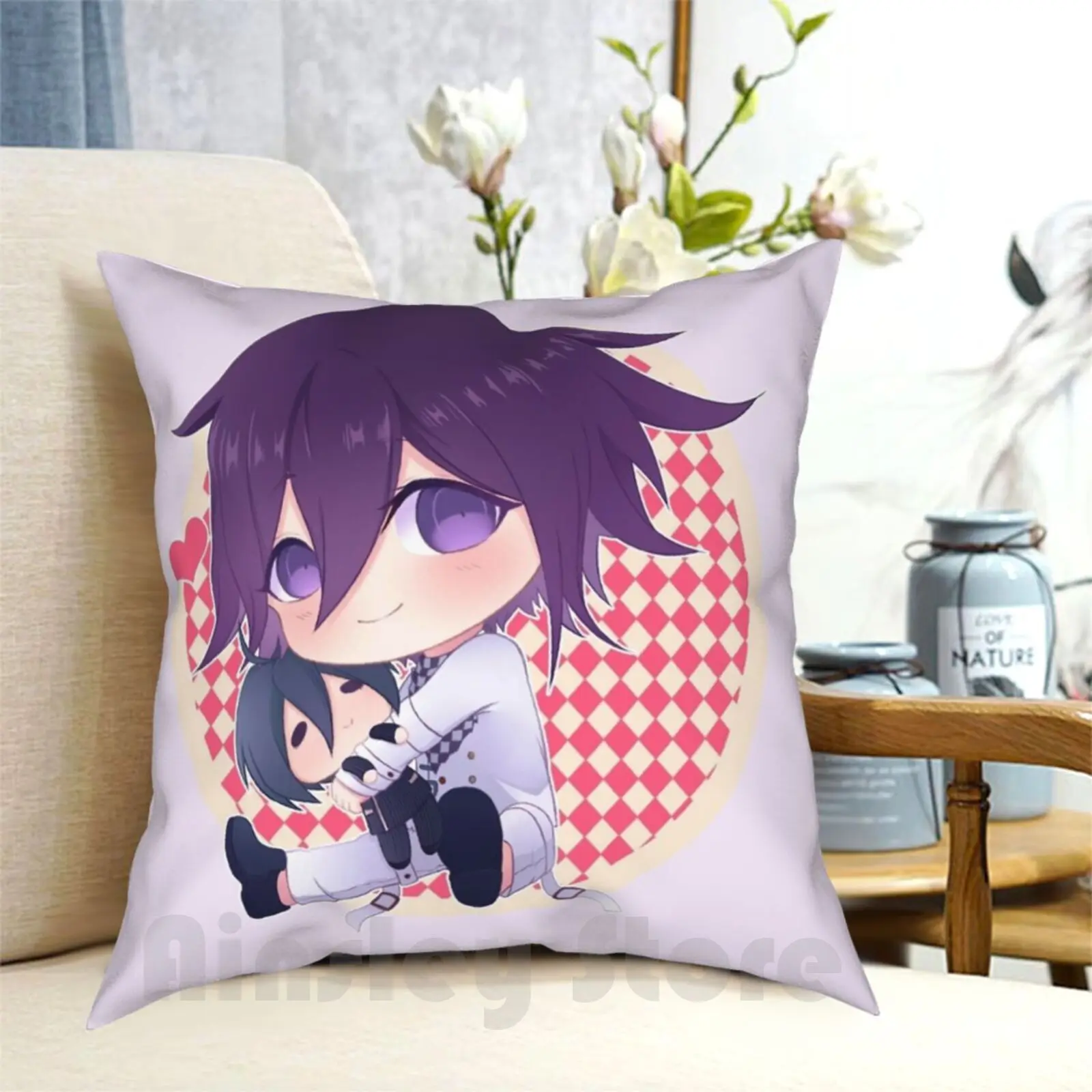 Kokichi Ouma-Danganronpav3 Pillow Case Printed Home Soft DIY Pillow cover Kokichi Ouma Kokichi Ouma Kokichi Oma Danganronpa