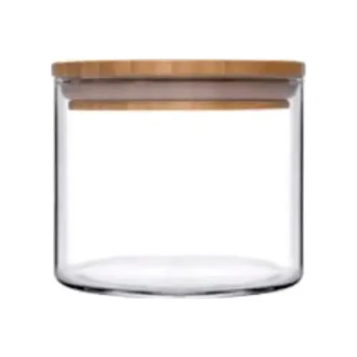 Discount Tent Pasabahce 43663 Bamboo Lid Glass Jar 700 cc