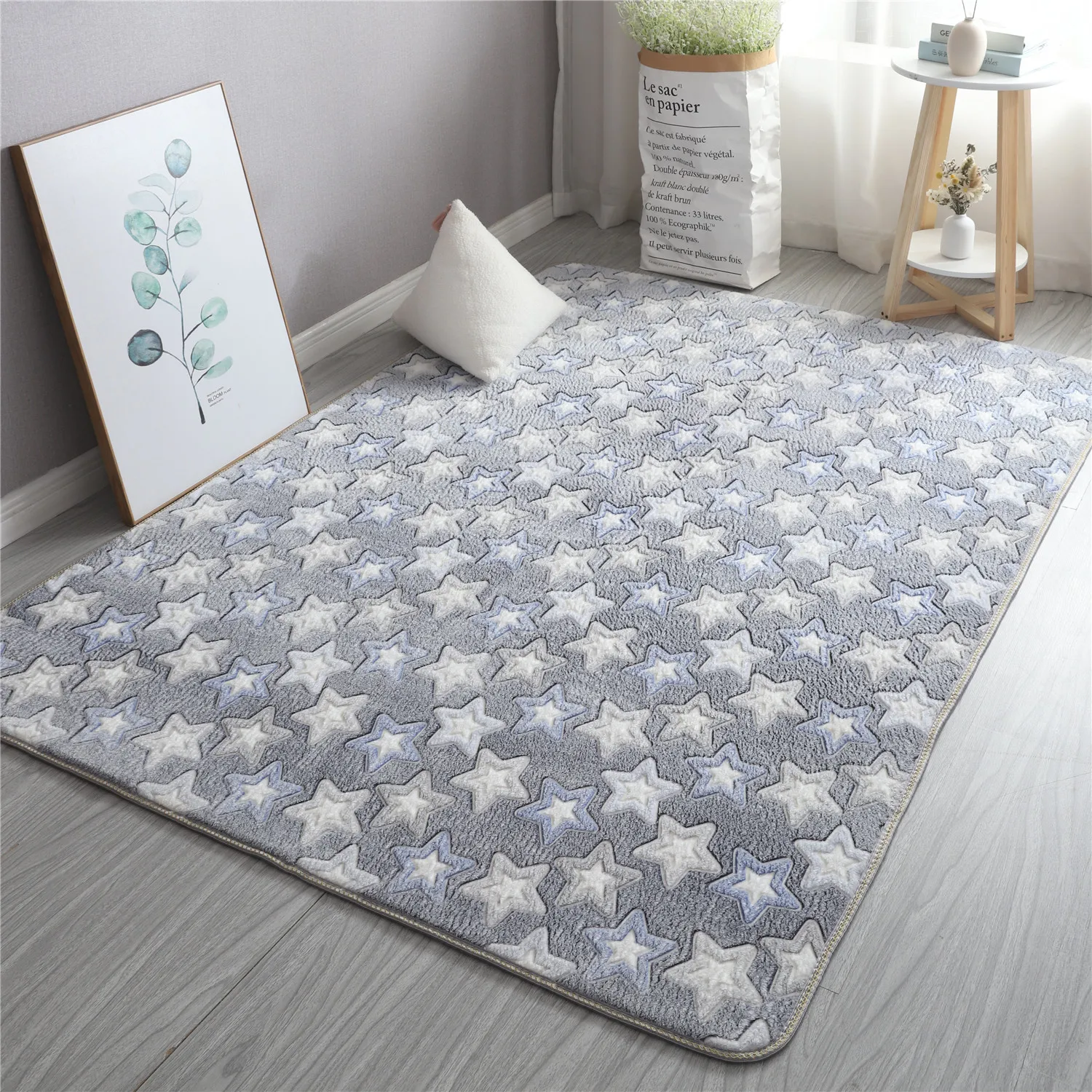 

Luminous Area Rug Soft Decorative Play Mat for Kids Room Non-Slip Living Room Carpets Home Decor Carpet with Anti-Slip Bottom