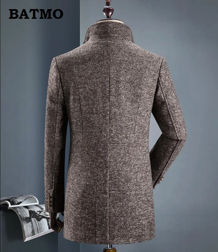 BATMO 2022 new arrival winter high quality 60% wool thicked trench coat men,men's gray wool jackets ,plus-size M-3XL,0833