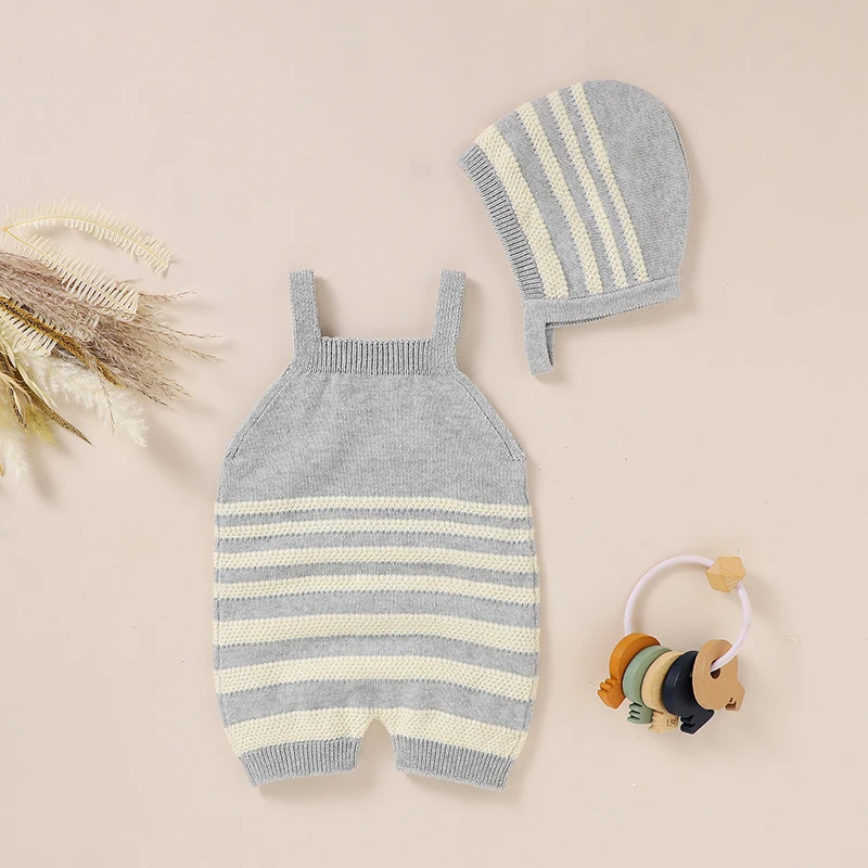 Summer Baby Romper 100%Cotton Knitted Newborn Girl Boy Jumpsuit Outfits Fashion Stripe Infant Child Clothing Sleeveless Playsuit