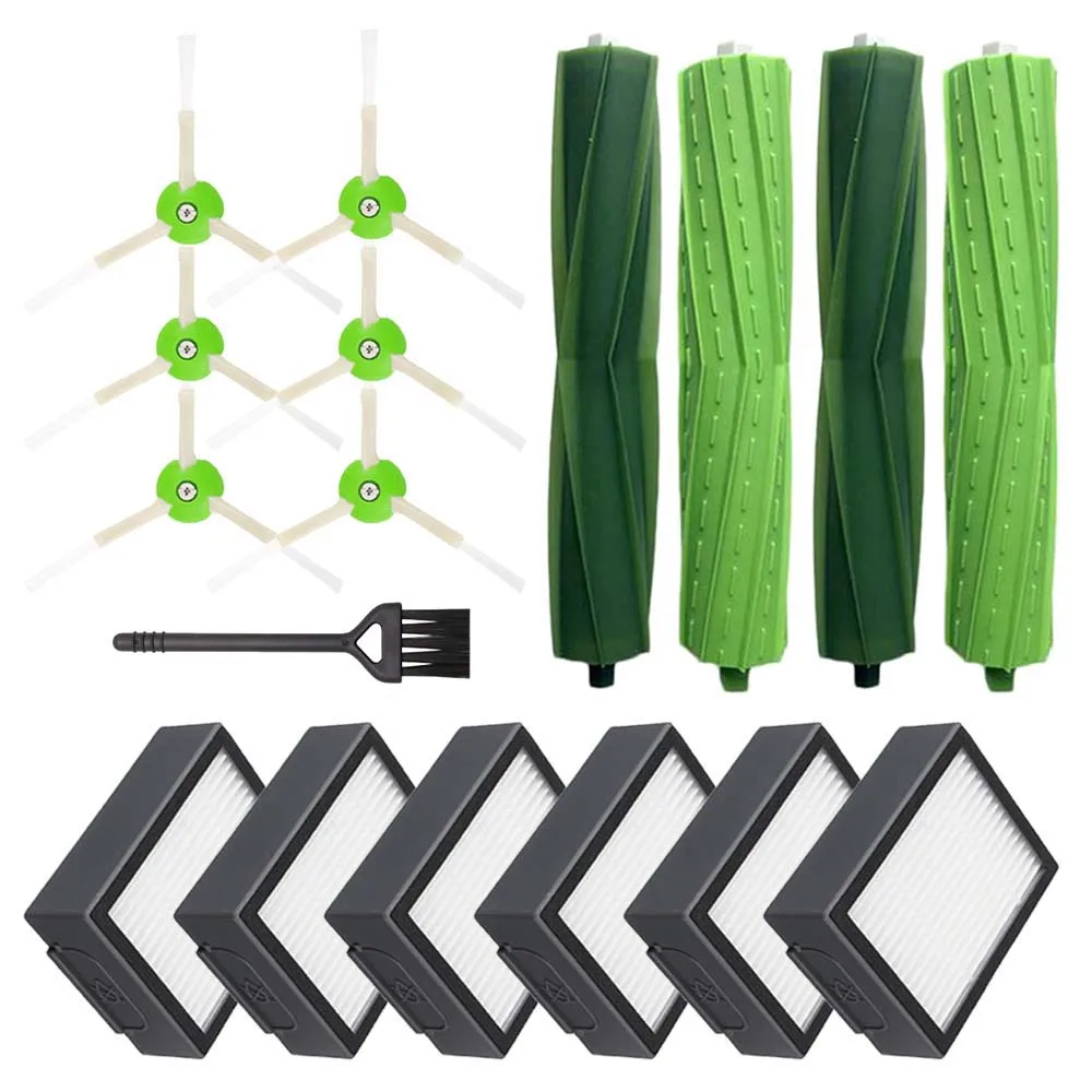 Cepillos laterales de rodillo central, filtros Hepa para iRobot Roomba i7 i7 + E5 E6 I Series, piezas de aspiradora, Kits de accesorios